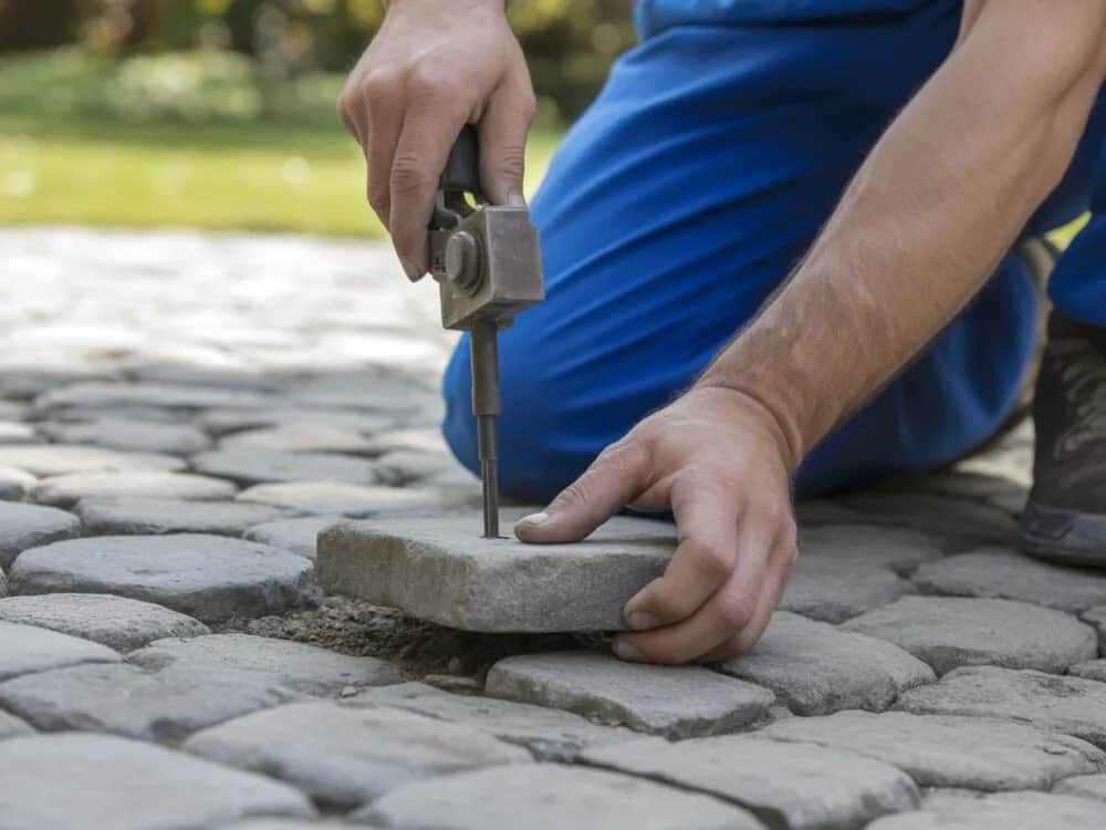 Jak wyciągnąć pojedynczą kostkę brukową bez uszkadzania nawierzchni